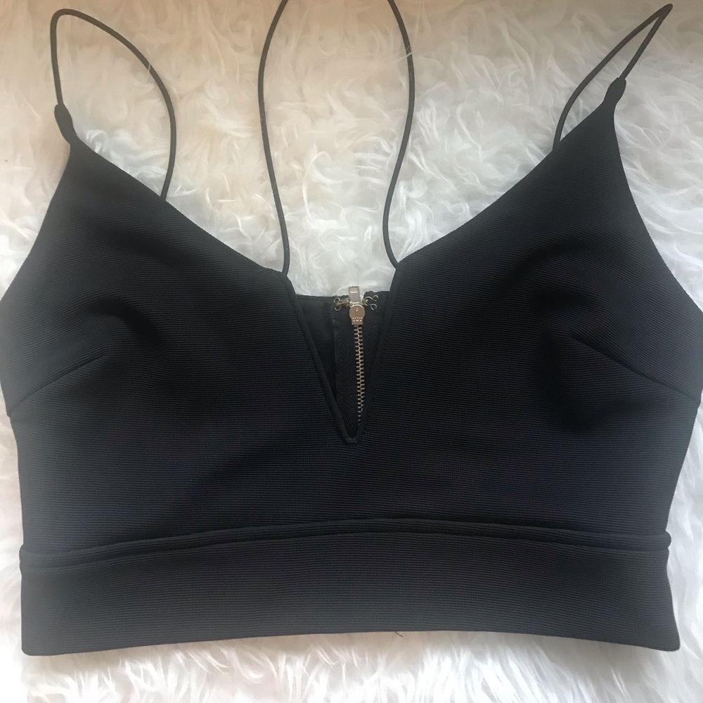 Black crop top with halter